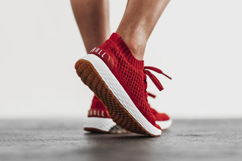 Red Nobull Red Alert Knit Runner Women's Running Shoes | CA R1762V